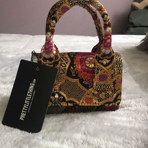Geo Jacquard Mini Square handle bag